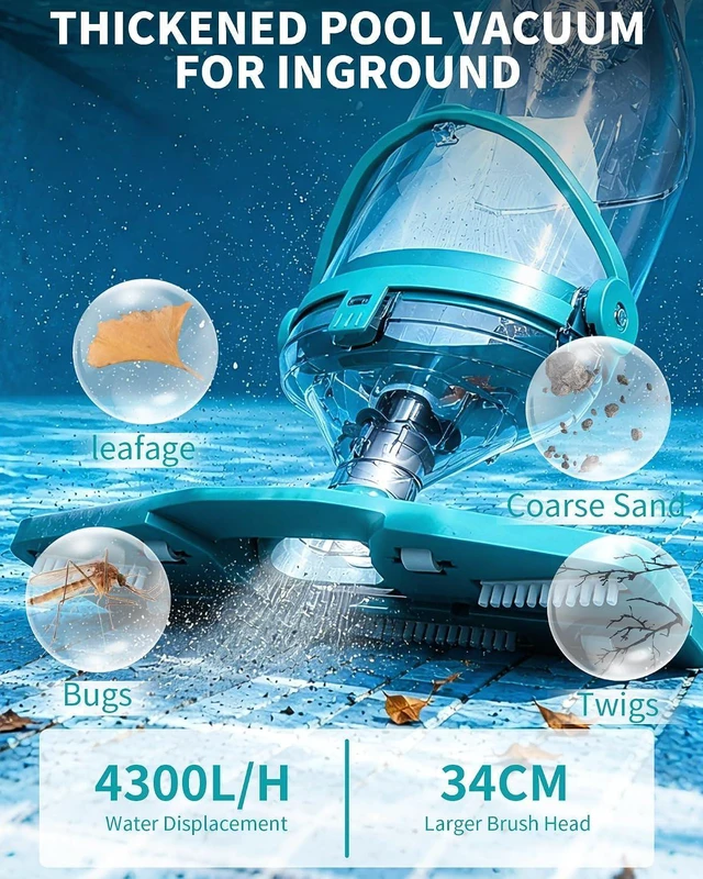 Alt view image 2 of 7 - FOTING Upgraded Cordless Handheld Pool Vacuum for Above Ground Pools