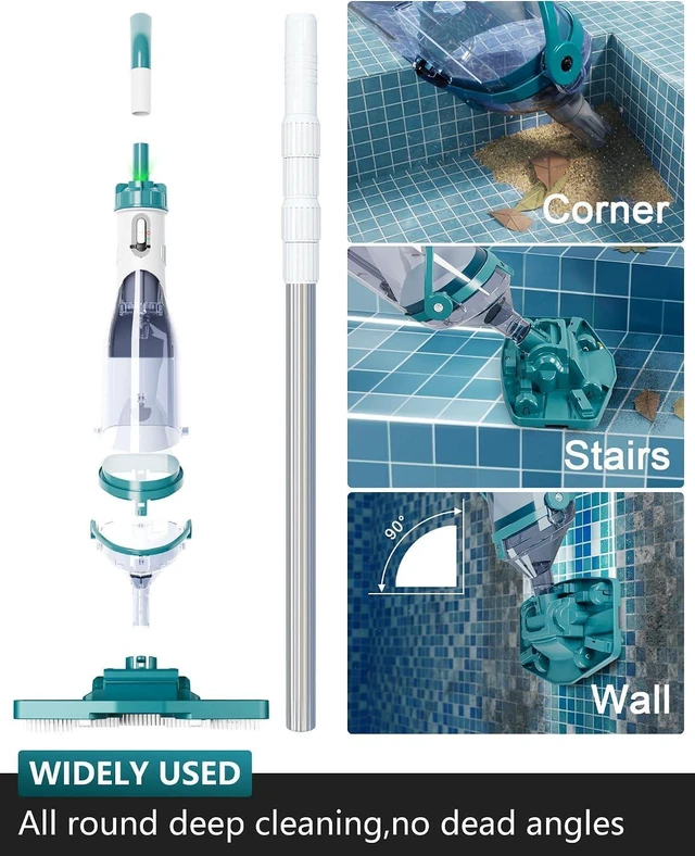 Alt view image 4 of 7 - FOTING Upgraded Cordless Handheld Pool Vacuum for Above Ground Pools