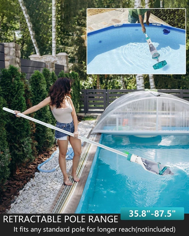 Alt view image 5 of 7 - FOTING Upgraded Cordless Handheld Pool Vacuum for Above Ground Pools