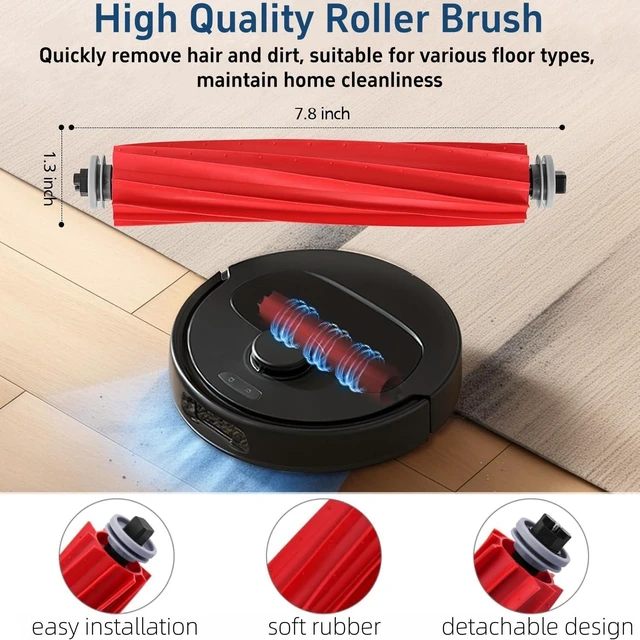 Alt view image 2 of 7 - Accessories Kit for Roborock Qrevo S/Qrevo Pro Robot Vacuum Cleaner, 1 Main Brushes, 6 Dust Bags, 4 Side Brushes, 4 HEPA Filters, 4 Mop Cloths, Cleaning Tool, Attachments Replacement Parts 21pcs