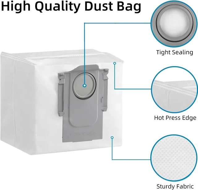 Alt view image 4 of 7 - Accessories Kit for Roborock Qrevo S/Qrevo Pro Robot Vacuum Cleaner, 1 Main Brushes, 6 Dust Bags, 4 Side Brushes, 4 HEPA Filters, 4 Mop Cloths, Cleaning Tool, Attachments Replacement Parts 21pcs