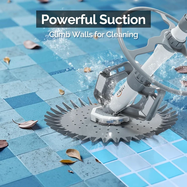 Alt view image 2 of 7 - VINGLI Suction Pool Cleaner, Automatic Wall-Climbing Vacuum - Light Gray