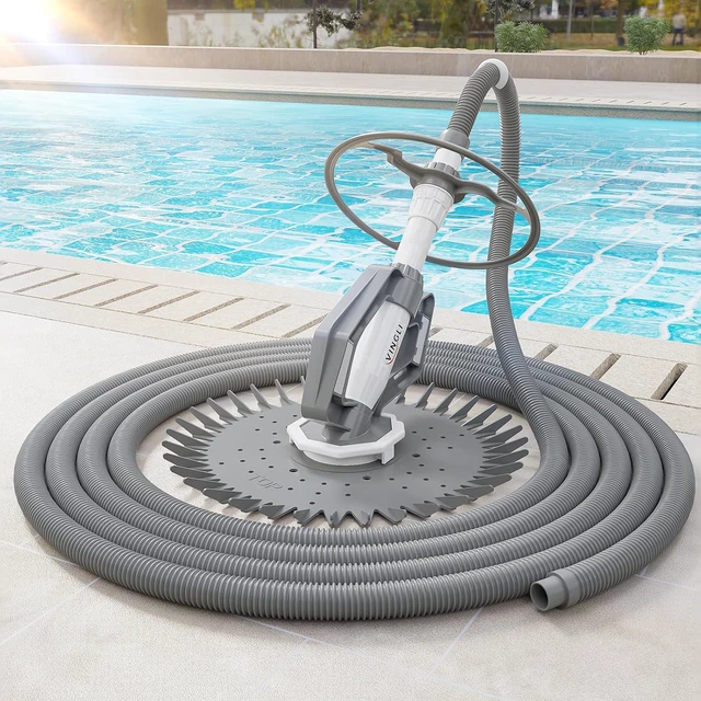 Alt view image 7 of 7 - VINGLI Suction Pool Cleaner, Automatic Wall-Climbing Vacuum - Light Gray