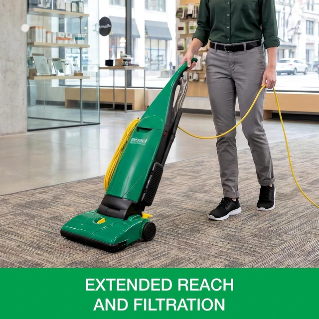 Alt view image 4 of 6 - BISSELL BigGreen Commercial PowerForce Bagged Lightweight, Upright, Industrial, Vacuum Cleaner, BGU1451T