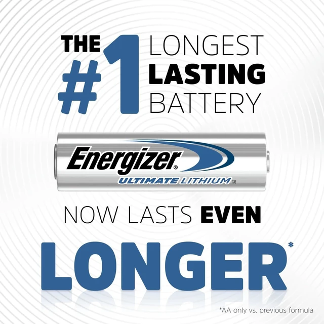 Alt view image 2 of 7 - Energizer Ultimate Lithium AA Batteries (8 Pack), 1.5V Lithium Double A Batteries