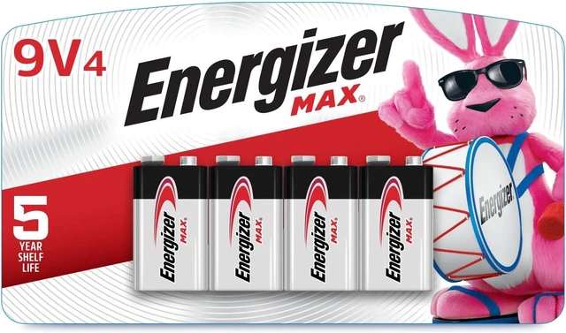 Main image of Energizer MAX 9V Batteries (4 Pack), 9 Volt Alkaline Batteries