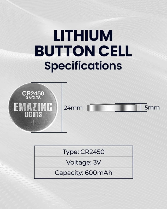 Alt view image 5 of 6 - CR2450 3V Lithium Coin Cell Button Battery - Long Lasting Power (20 Pack)