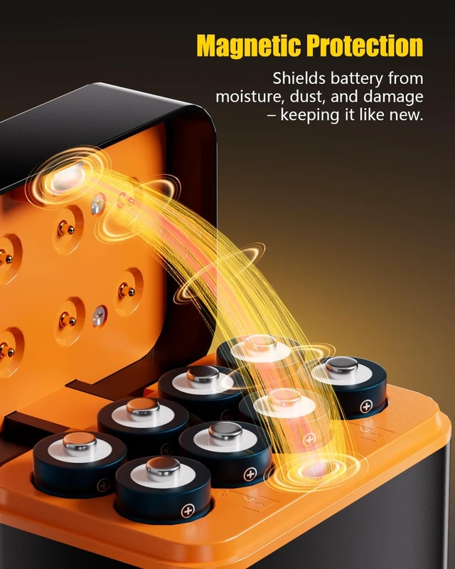 Alt view image 4 of 7 - 12-Pack 1100mWh Rechargeable Lithium AAA Batteries with 12 Slot Charger