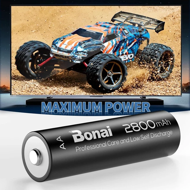Alt view image 5 of 6 - BONAI Rechargeable AA Batteries High-Capacity 2800mAh, Recharge up to 1200x Times, NiMH Battery Low Self Discharge Pre-Charge Double AA Battery 24 Count