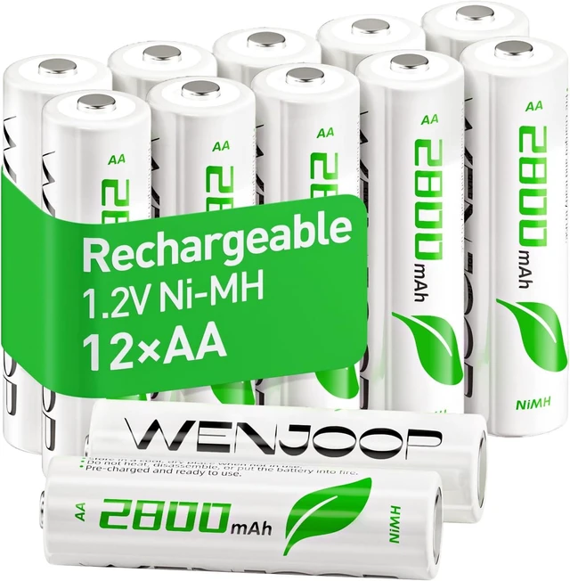 Main image of Rechargeable AA Batteries, 2800mAh High Capacity Double A Batteries 12Pack NiMH AA Rechargeable Batteries for Household, Toys & Gaming Controllers - Long Battery Life 1.2V Low Self Discharge