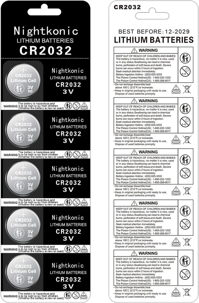 Alt view image 2 of 7 - Nightkonic 100 pcs Pack - CR2032 3V Lithium Coin Cell 2032 Batteries