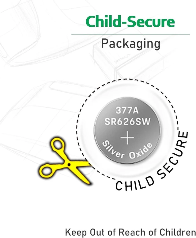 Alt view image 6 of 7 - LiCB 20 Pack SR626SW 377 626 Watch Battery 1.5V Button Cell Batteries