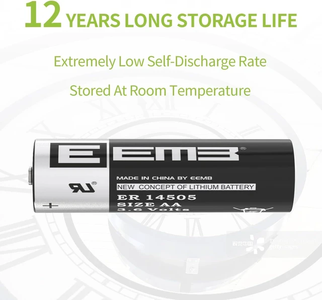 Alt view image 5 of 7 - EEMB ER14505 3.6V Lithium Batteries AA 20 Pack 2700mAh Li-SOCl2