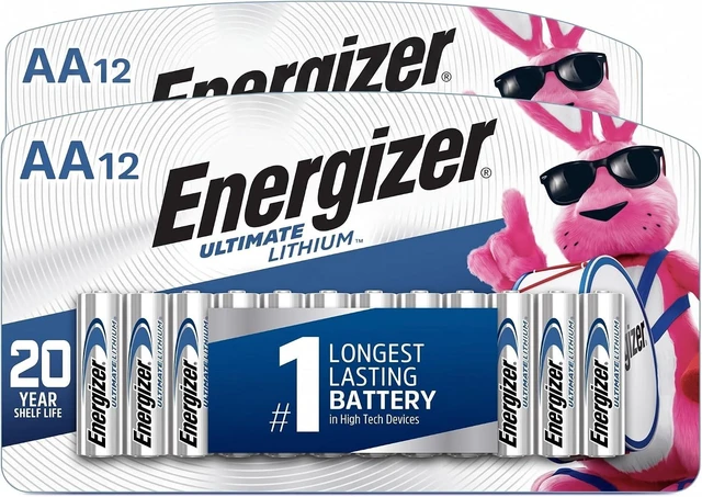 Main image of Energizer AA Batteries, Ultimate Double A Battery Lithium, 12 Count (Pack of 2)