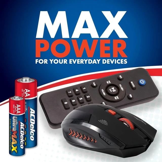 Alt view image 5 of 6 - Powermax ACDelco UltraMAX AA and AAA Batteries, 40-Count Combo Pack, 20-Count Each, Alkaline Battery with Advanced Technology, 10-Year Shelf Life, Reclosable Packaging