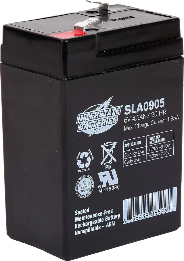 Main image of Interstate Batteries SLA Battery 6V 4.5Ah AGM VRLA (F1 Terminal) SLA0905