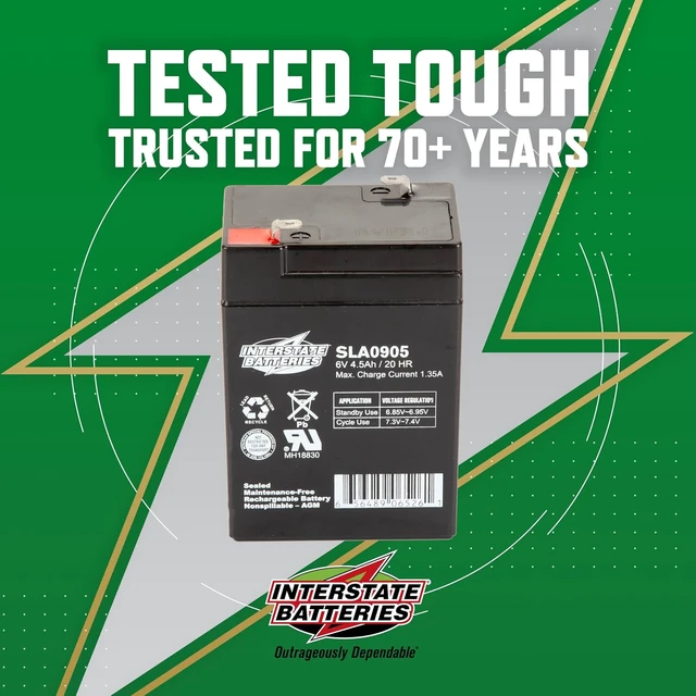 Alt view image 5 of 6 - Interstate Batteries SLA Battery 6V 4.5Ah AGM VRLA (F1 Terminal) SLA0905