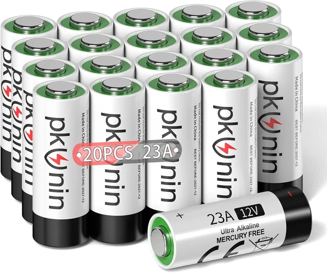 Main image of PKUNIN A23 23A 12 Volt Battery Alkaline 23A 12V Battery for Remote 20 Pack