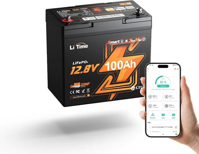 Main image of Litime 12V 100Ah Xtra-Mini LiFePO4 Battery for RV, Camper, Trolling Motor