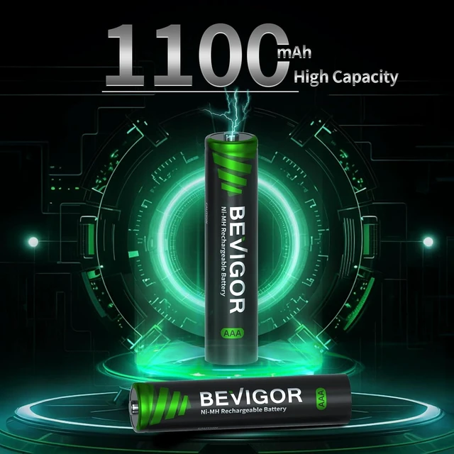 Alt view image 3 of 7 - BEVIGOR 8 Bay AA AAA Battery Charger+16AAA, Independent Slot Charger with LED Light, USB High Speed Charging, for Ni-MH Ni-CD Rechargeable Batteries, No Adapter