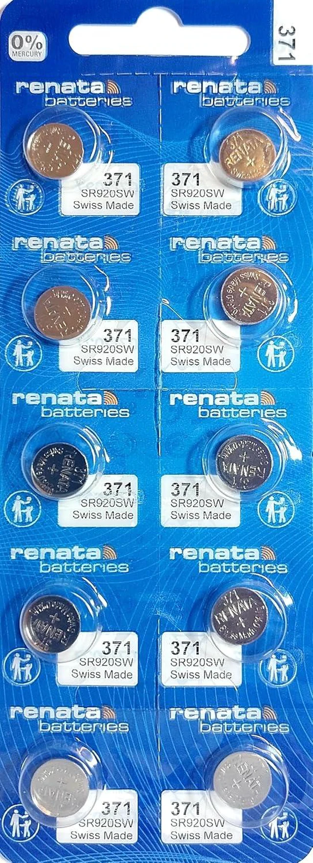 Main image of Renata 371 SR920SW Watch Cell Battery Swiss Made 1.55V - Pack of 10