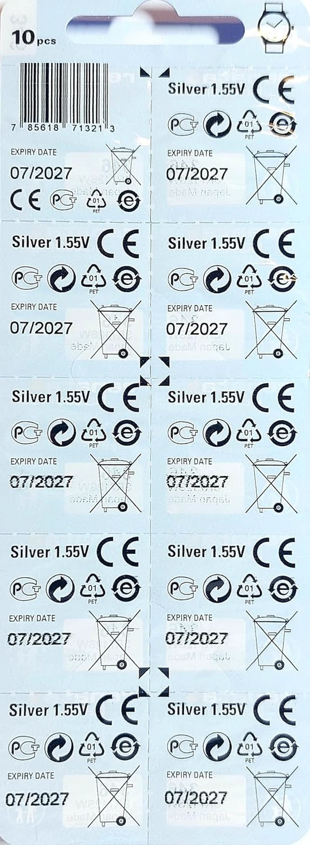 Alt view image 3 of 3 - Renata 371 SR920SW Watch Cell Battery Swiss Made 1.55V - Pack of 10