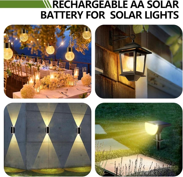 Alt view image 3 of 7 - Ni-MH AA 600mAh 1.2V Rechargeable Batteries for Solar Halloween Lights