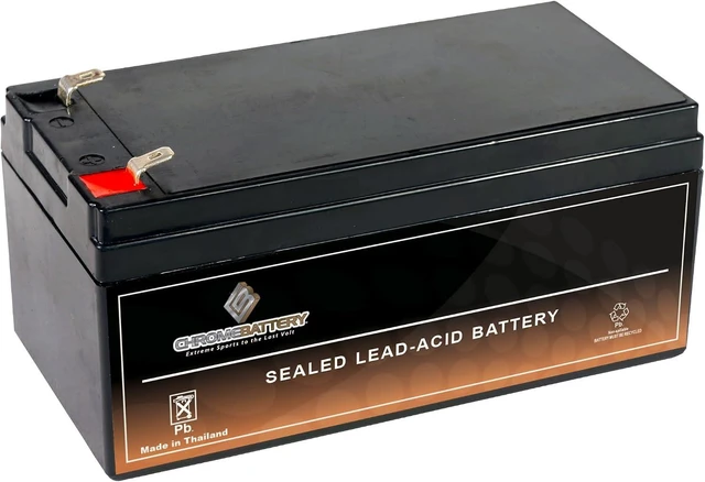 Alt view image 2 of 7 - CB CHROMEBATTERY 12V 3.2Ah SLA Battery F1 Spade Terminal Deep Cycle Design Rechargeable Power for Alarms, Scooters, Toys & More Maintenance-Free Sealed Lead Acid