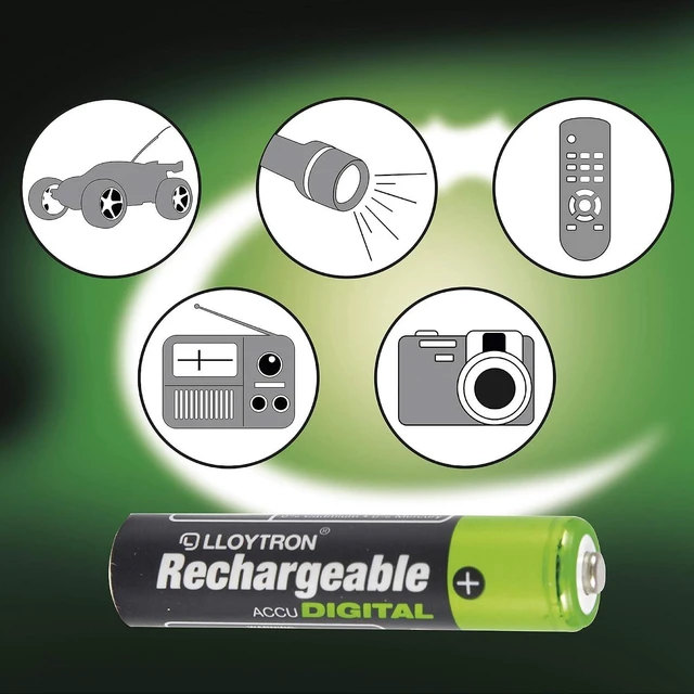 Alt view image 4 of 4 - LLOYTRON NiMH Rechargeable AccuDigital Batteries/AAA Size / 900mAh / 4 Pack - B015