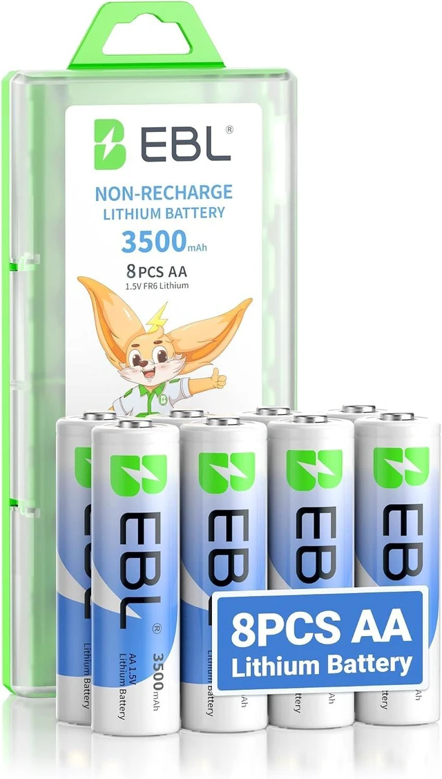 Main image of EBL 3500mAh Lithium Batteries AA 8 Pack, 1.5V Super Longest Lasting Power for Blink Smart Lock Deadbolt, Alarm System, High-Tech Devices,Non-Rechargeable