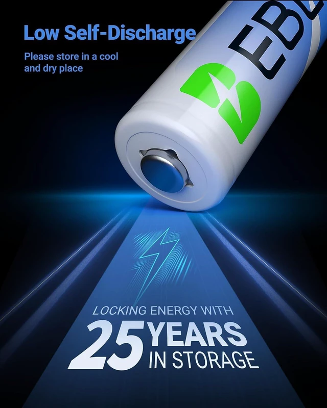 Alt view image 6 of 7 - EBL 3500mAh Lithium Batteries AA 8 Pack, 1.5V Super Longest Lasting Power for Blink Smart Lock Deadbolt, Alarm System, High-Tech Devices,Non-Rechargeable