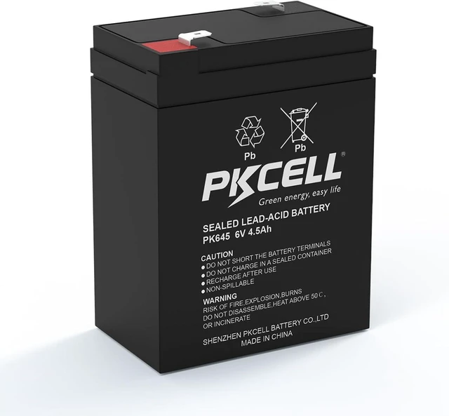 Main image of PKCELL 6 Volt 4.5Ah Rechargeable Sealed Lead Acid Battery