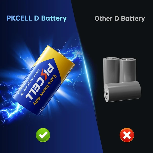 Alt view image 3 of 7 - PKCELL 12 Pack D Batteries, R20P 1.5V D Size Non-Rechargeable Batteries