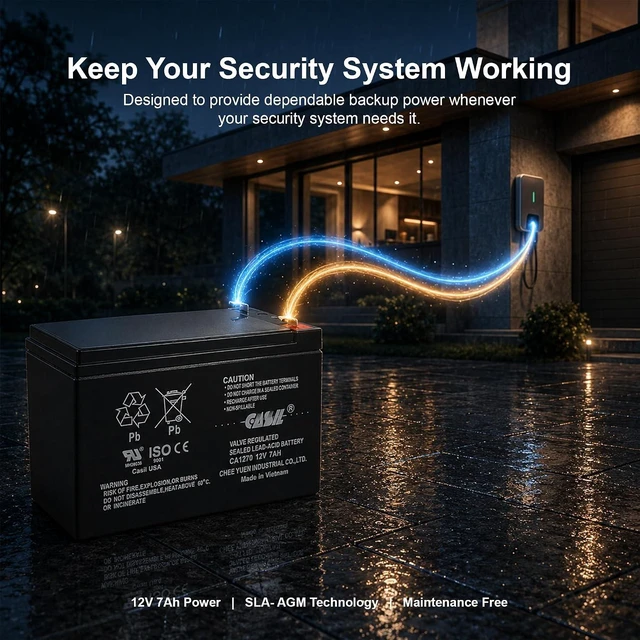 Alt view image 4 of 7 - Casil FirstPower 12v 7ah First Alert ADT Alarm Battery