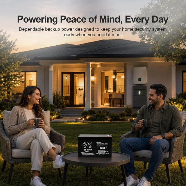Alt view image 6 of 7 - Casil FirstPower 12v 7ah First Alert ADT Alarm Battery
