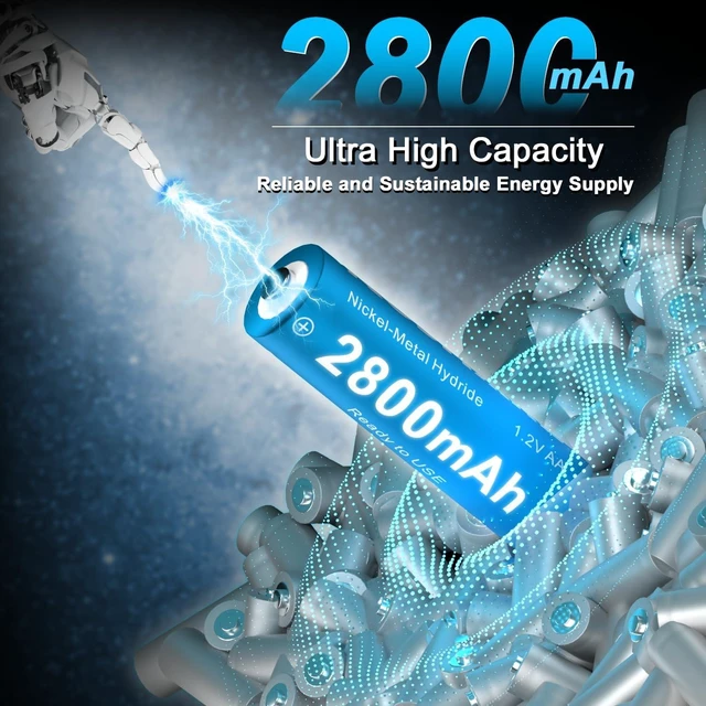 Alt view image 2 of 7 - 16Pcs Rechargeable Ni-MH AA Batteries 1.2V 2800mAh with Chargers