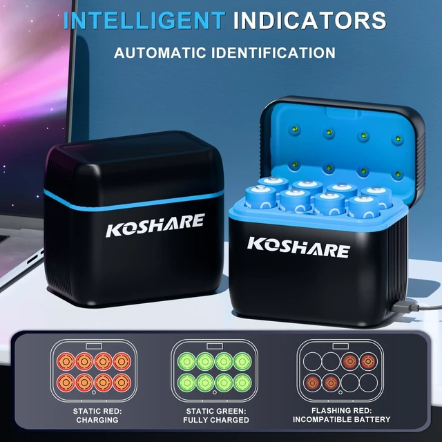 Alt view image 6 of 7 - 16Pcs Rechargeable Ni-MH AA Batteries 1.2V 2800mAh with Chargers