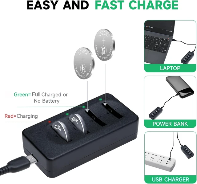 Alt view image 2 of 7 - LF2032 Rechargeable Batteries 3V Replacement CR2032 ML2032 LIR2032 Lithium Coin Battery(10 Pack)