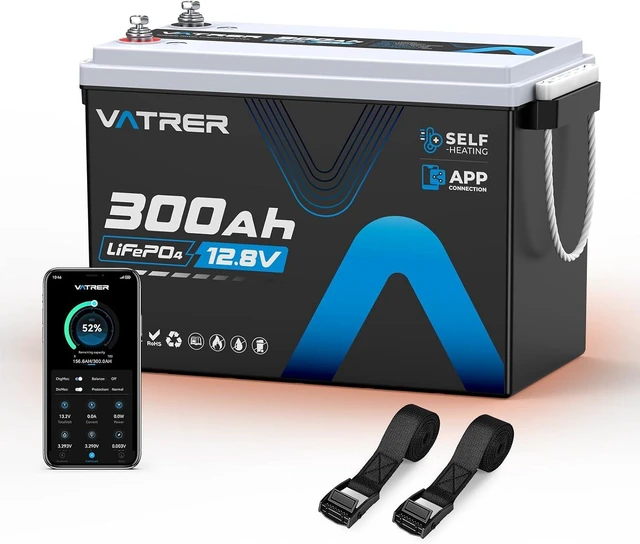 Main image of 12.8V 300Ah Self-Heating LiFePO4 Lithium Battery with APP Monitoring