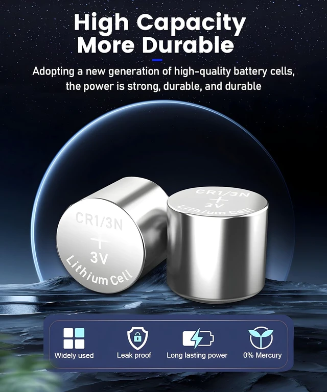 Alt view image 3 of 6 - YKM 10 Pack CR1/3N 3V Lithium Battery 1/3N DL1/3N CR-1/3N 2L76