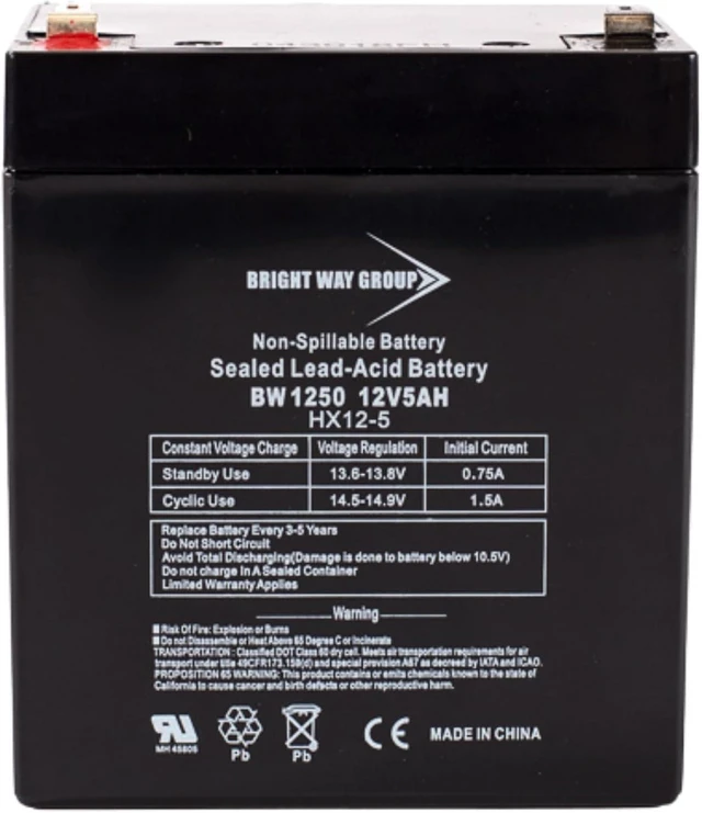 Alt view image 2 of 7 - Leoch Battery DJW12-4.5 Compatible Battery, 12V 5Ah 1 BW1250-F1