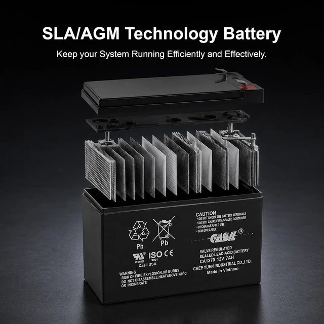 Alt view image 3 of 7 - Casil FirstPower 12v 7ah First Alert ADT Alarm Battery