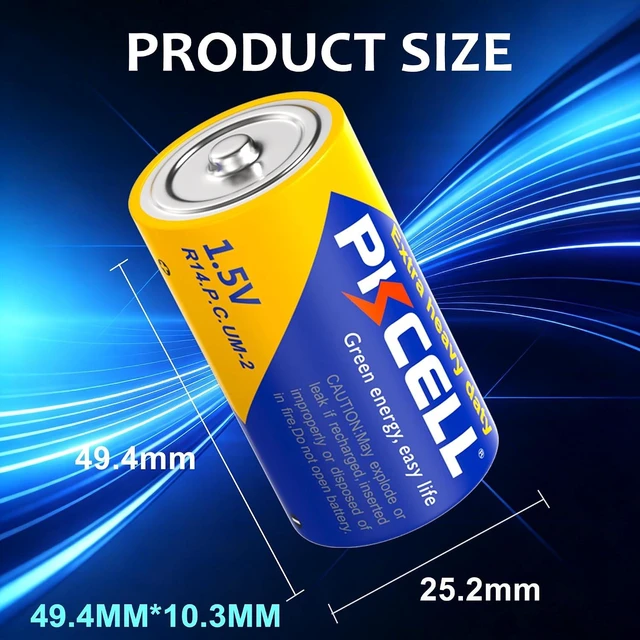 Alt view image 5 of 7 - PKCELL 12 Pack C Batteries, R14P 1.5V C Size Carbon Zinc Battery