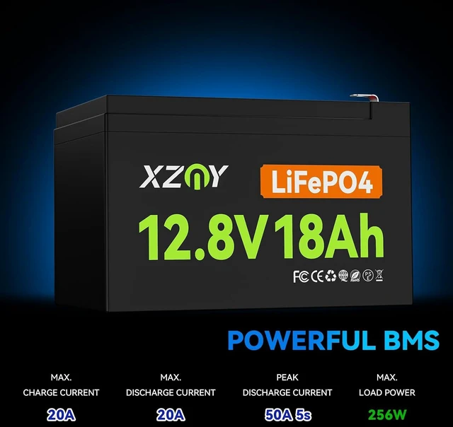 Alt view image 3 of 7 - Compact 12V 18Ah LiFePO4 Battery for Fish Finder, UPS, Power Wheels