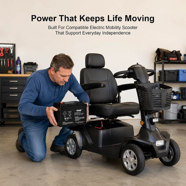 Alt view image 3 of 7 - Casil 12V 33Ah SLA AGM Battery 2 Pack Replacement for Jazzy Power Wheelchairs, Mobility Scooters, and Solar Storage Systems Deep Cycle Sealed Battery for 24V Applications