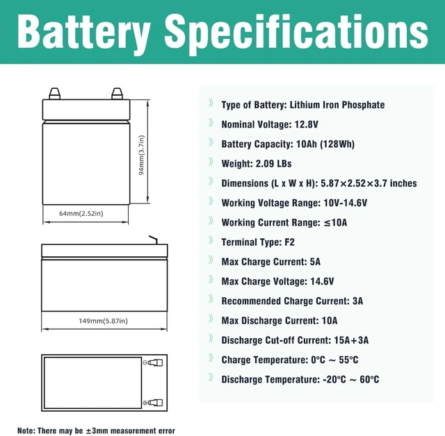 Alt view image 5 of 7 - 12V 10Ah LiFePO4 Lithium Battery, 2000+ Cycles Perfect for Fish Finders