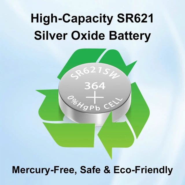 Alt view image 5 of 7 - AG1 SR621SW LR621 164 364 SR60 Watch Battery 40 Pack