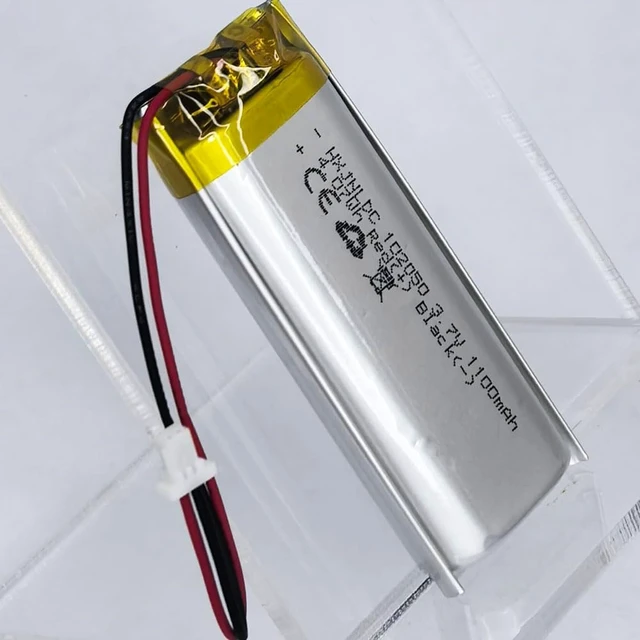 Alt view image 6 of 6 - DC 3.7V 1100mAh 102050 Rechargeable Lithium Polymer Battery, Suitable for DIY 3.7-5V Electronic Products with Built-in 2-Wire Battery Replacement and LED Lights