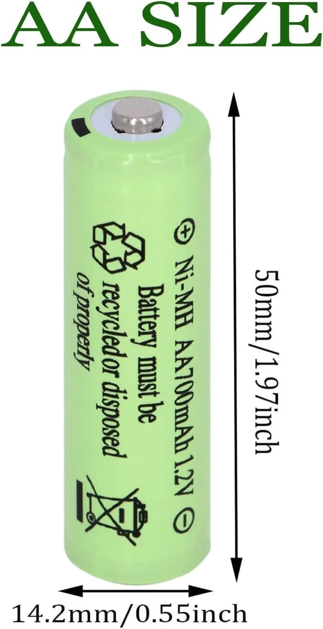 Alt view image 2 of 7 - 16 Pack AA 700mAh 1.2V Ni-MH Rechargeable Batteries for Solar Lights