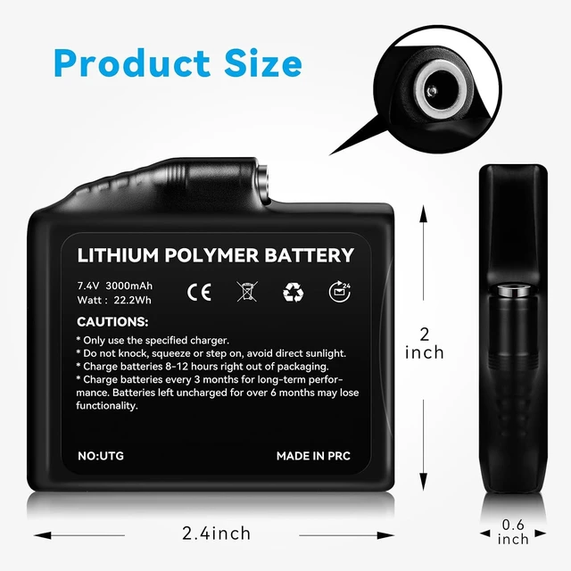 Alt view image 5 of 6 - WASOTO 22.2WH 7.4V Battery Pack Rechargeable Lithium Polymer Batteries for Heated Gloves Socks Mittens Liners2-Pack